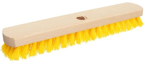 Deck Scrub Brush Head 11.81 - Deck Brush for Scrubbing Heavy Duty, Scrub Broom Head with Hard Nylon Bristles, Concrete Brush, Outdoor Stiff Bristle Brush for Cleaning Masonry Brush, 7.87