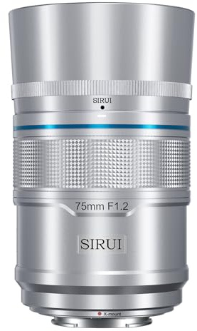 SIRUI Sniper 75mm F1.2 Teleobjektiv Autofokus für Fujifilm X-Serie X-T5 X-H2/H2S X-T4 X-S20 X-S10,- APS-C, X-Mount in Silber