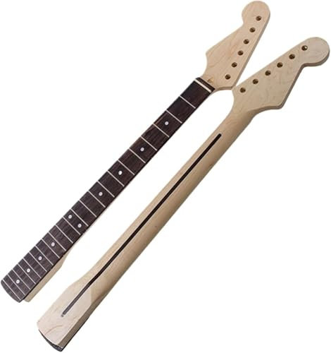 Linkshänder-Gitarrenhals, gewellter Gitarrenhals, 22 Bünde, 5,6 cm breiter Ahorn-E-Gitarrenhals, Palisander-Griffbrett für ST-Gitarre, Bass-Teile, Ersatz