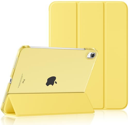 Maledan Hülle für iPad 10 11 Generation (A16 2025 11 Zoll/2022 10,9 Zoll), Schlankes Leichtgewicht Transluzente PC Rückseite Stoßfeste Case Schutzhülle für iPad 10, Auto Schlafen/Wachen, Gelb