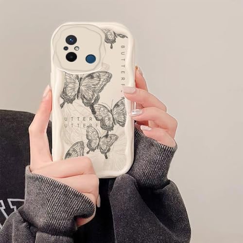 PAIXIKYZ Compatible avec Xiaomi Redmi 12C/Redmi 11A | Coque Silicone Souple Design Ondulé Lisse et Crémeux