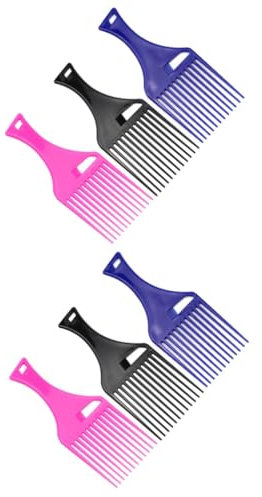 Beatifufu 6pièces Peigne à Dents Large Pour Coiffure Outils De Salon Peigne De Coupe Et Brosse De Coiffure Couleur Aléatoire