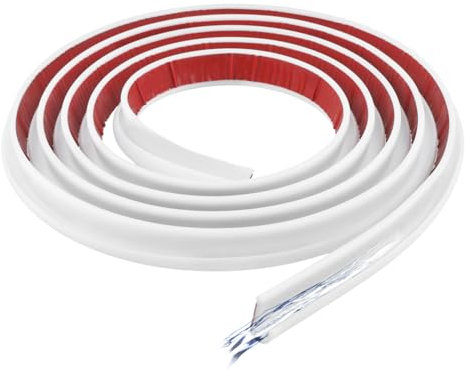 QWORK® Guarnizione per grondaia bianca da 3 metri, grondaia autoadesiva in gomma siliconica per auto, camion, camper