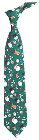 Herren Weihnachts Krawatte Lustig Weihnachtskrawatte Urlaub Hochzeit Festliche bedruckte Krawatte Weihnachten Kostüm Party Zubehör (Xmas-09, One Size)