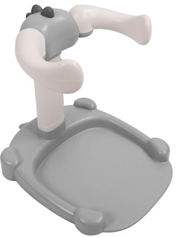 Soporte de Pie Ajustable para Baño de bebé, Soporte de Ducha Antideslizante para Baño con Propósito Multifuncional, Ligero y Portátil, Hecho de Silicona (GRAY)