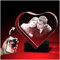 GLASFOTO.COM personalisiertes Glasfoto in Herzform mit Ihrem eigenen Bild mit Halterung – Kristallglas mit Innengravur als anpassbares Geschenk 58 x 58 x 30 mm