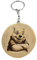 Promotech Porte-clés unique en bois gravé au laser l'ourson, Bois naturel, W5L5