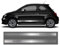 Kit Adesivi Laterali per Fiat 500 Abarth 595 Grafiche Strisce Fiancate Fasce Sotto Porta Decorazione Auto Tuning Nere Bianche Rosse Argento Oro (Argento)