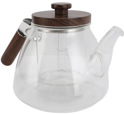 Teekanne aus Glas, 1000ml, Durchsichtiger, Hitzerfester Boro Silikat Glas, Teekanne, Tee Kessel, Loseblatt-Glasteemacher-Brauer für Elektrischen Keramik Herd