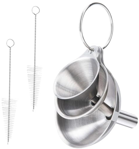 3pcs Funnel Set | Stainless Steel Funnels with Handles for Kitchen Use – Easy Transfer for Bottles & Jars, Durable Metal Funnel Kit for Oil, Liquids, and Dry Ingredients
