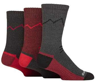 Glenmuir Mens Fully Cushioned Boot Socks – 3 Pairs Thick Warm Outdoor Work Hiking Walking Socks, Soft Breathable Cotton Blend, Durable Comfort Fit for Boots, Size 7-11 UK Charcoal