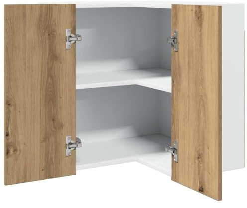 Hommdiy Eck-Hängeschrank Lyon Artisan-Eiche 57x57x60 cm Küchenschrank Holzwerkstoff Küchenzeile Küchenmöbel Unterschrank Küchenunterschrank Schrank