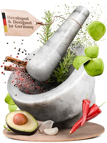 ChefSofi Marble 1.5 Cup-Capacity Mortar and Pestle Set