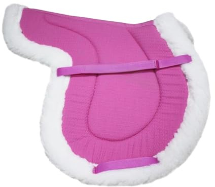 KiBcsLic Tapis de Selle, Coussin de Siège, équipement pour Chevaux, Absorbant Les Chocs, Antidérapant, Polaire Sherpa, Lavable en Machine pour Les Compétitions, Rose