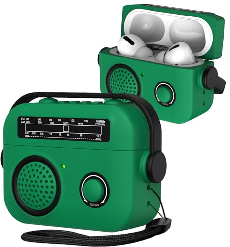 Fofvccv Custodia in Silicone per AirPods Pro 2 con Cordino –SYJ Verde | Custodia Protettiva per Cuffie Musicali Personalizzate con Blocco di Sicurezza Case Divertente Antiurto per AirPods Pro 2