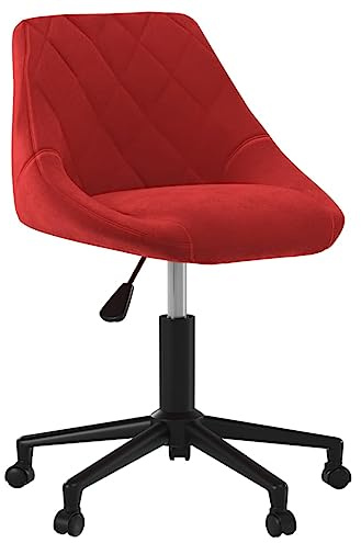 Mhdvray Bürostuhl Drehbar Weinrot Samt 46x44x79 cm Höhenverstellbar Stahlgestell Komfortabler Drehsessel mit Rollen für Home Office Arbeitszimmer Büro