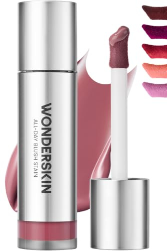 Wonderskin Liquid Blush Stain – Ganztägiges Rouge, wischfester Rouge-Tint | Das wischfeste, flüssige Rouge in Fliederrosa sorgt für eine leichte, aufbaubare Farbe, die den ganzen Tag hält.