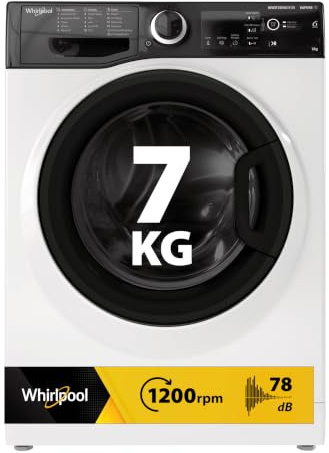 Whirlpool WSB 726 K IT Lavatrice 7 kg 1200 giri/min, Classe A | Slim, Libera Installazione, Carica Frontale, Igiene Vapore, Motore Inverter, Refresh Vapore, 85,0 x 59,5 x 45,1 cm (AxLxP)