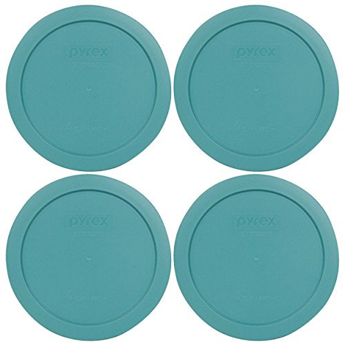 Pyrex 7201-PC Round 4 Cup Storage Lid for Glass Bowls (4, Turquoise)
