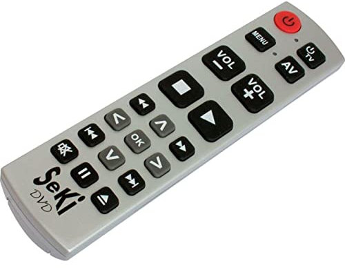 SeKi DVD silber lernfähige Universal-Fernbedienung mit großen Tasten - für Senioren + Kinder