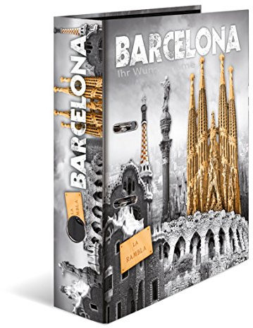 Motivordner mit silbergefärbter Gravur / DIN A4 / 70mm breit / Barcelona