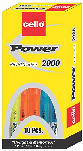 Cello Power Line Textmarker, 10 Stück, mehrfarbig