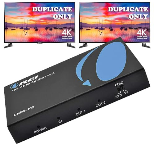 OREI UltraHD 4K @ 60Hz 1 x 2 HDMI Splitter 1 in 2 Out 2 Port 2: 8-Bit - HDMI 2.0, HDCP 2.0, 18 Gbit/s, EDID, Duplizieren/Spiegeln 4K Bildschirme - UHDS-102
