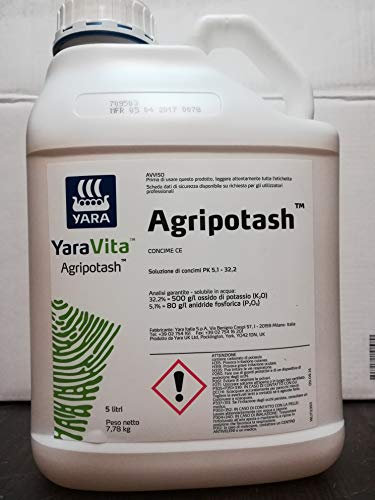 YaraVita AGRIPOTASH concime PK Potassio Liquido concentrato e Fosforo 5 L (Peso Netto kg 7,78)