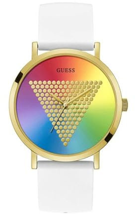 Guess Damen Analog Quarz Uhr mit Silicone Armband W1161G5