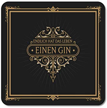 Interluxe leuchtender LED Untersetzer - Endlich hat das Leben einen Gin -Tischdeko Bardeko für Gin-Tonic als Gastgeschenk, Geburtstagsgeschenk