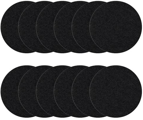 6.5 Inch Kitchen Compost Bin Filters Charcoal Replacements, ENLOY 12 Pack Charcoal Filters for Countertop Home Bucket, Longer Lasting Round Extra Thick Activated Charcoal