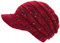 dy_mode Strickmütze Damen Schirmmütze Winter Mütze Einfarbig Bunt - A082 (A315-Weintrot)