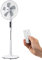BLACK+DECKER BXEFP50E - Ventilateur sur pied 50W, 110-115cm, 3 vitesses, oscillant, tactile, télécommande, minuterie 15h, 3 modes, base ronde