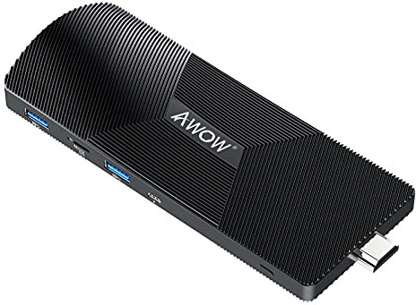 AWOW Mini PC Stick, Celeron J4105, Mini Computer Stick 8 GB DDR4 128GB ROM, Unterstützung für HDMI 2.0 und Mini DP 1.2 Dual 4K@60Hz, Gigabit Ethernet Port, NY41S