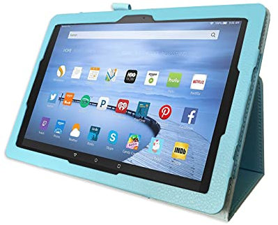 Lobwerk Funda para tablet Amazon Fire HD 10/HD 10 Plus 11ª generación 2021 10.1 pulgadas Slim Case Funda con función atril y Auto Sleep/Wake, color azul claro