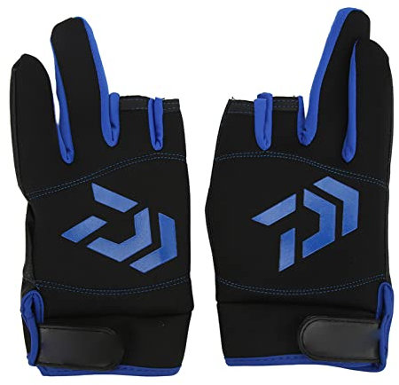 VGEBY Touchscreen-Angelhandschuhe für Den Außenbereich, Selbstklebende, Freie Größe, rutschfeste, Blaue, Atmungsaktive Angelhandschuhe Angelbekleidung Und Schuhe