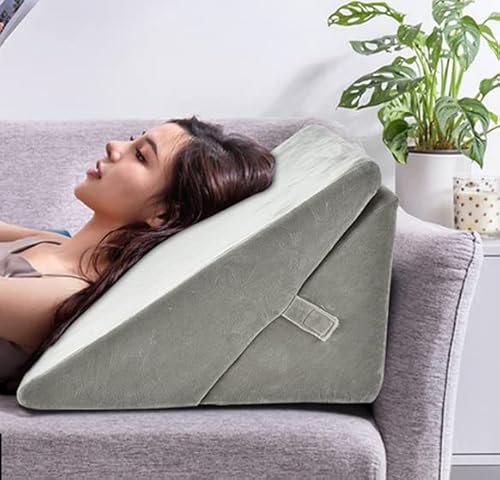LIFEZEAL Ergonomisches Keilkissen für Bett & Sofa, Lesekissen aus Memory Schaum, Ideal Rückenkissen beim Spielen & Fernsehen, Rückenlehne mit Waschbarem Bezug,58 x 36 x 50.5cm
