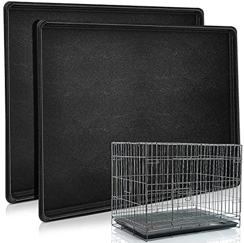 Cunno 2 Pcs Replacement Dog Crate Pan Tray Kennel Bottom Tray Replacement Plastic Bottom Pan for Dog Crate, Black(36)
