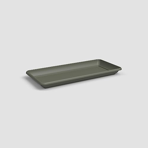 Artevasi Venezia - Platillo Rectangular para Maceta, 80 cm, Color Verde seco