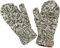 GURU SHOP Handgestrickte Fausthandschuhe, Wollhandschuhe, Handschuhe, Fauster, Herren/Damen, Hellgrau Meliert, Wolle, Size:One Size