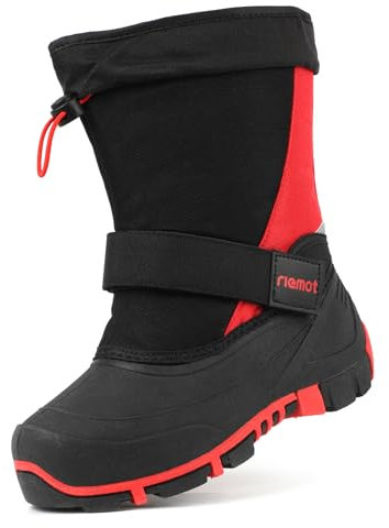 riemot Enfant Bottes de Neige Garçon Fille Imperméable Chaussures d'hiver Chaudes Antidérapantes Bottes Bottines de Randonnée Boots de Trekking Outdoor,Rouge,32 EU