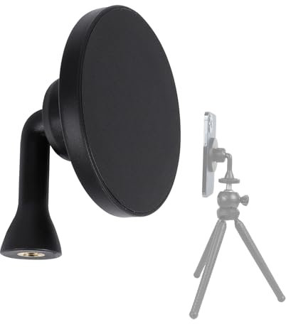 Leenconghui Magnetic Tripod Mount Adapter with 1/4-20 Hole Compatible with MagSafe for iPhone 15 14 13 12 Plus Pro Max Mini Series,Magsafe Case, Selfie Stick