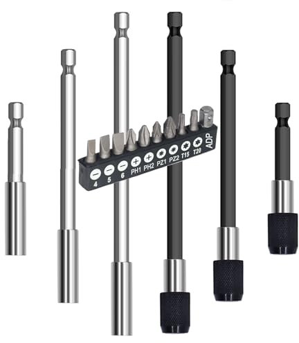 Bithalter Magnetisch FüR Akkuschrauber 1/4 Bit VerläNgerung Set Bit Halter Magnetischer Bithalter Lang Bitverlängerungen Magnet Bit Halterung Bohrer Verlängerung Verbindungen