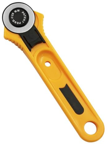Cutter rotatif 28 mm en acier inoxydable - Coupe-tissu ergonomique - Couteau rotatif professionnel pour tissu, papier, couture, cuir
