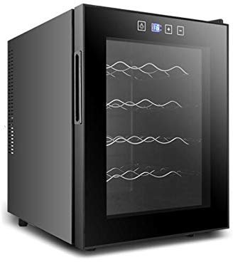 Suuim Refrigerador para vinos, refrigerador para vinos Independiente, Puede Contener 16/12/20 Botellas, refrigerador de Zona única con Puerta de Vidrio, Enfriador de Cocina, Barra para el hogar (TL49