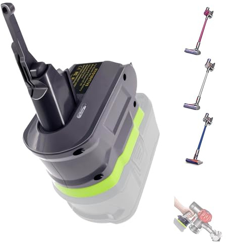 UNIKI 2-in-1 Adapter for Ryobi 18V Lithium Battery Work for Dyson V7 V8 Motorhead Pro,V7 V8 Trigger,V7 V8HEPA,V7 V8 Fluffy,V7 V8Mattress,V7 V8 Absolute,V7 V8 Car+Boat Vacuum Cleaners