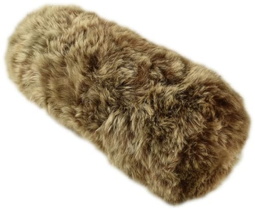 Kuhfelle Online & Nomad Lammfell Bolster Nackenrolle 50 x 20 cm Ø aus echtem Island Lammfell in Weiß, Schwarz, Braun & Grau (Braun)