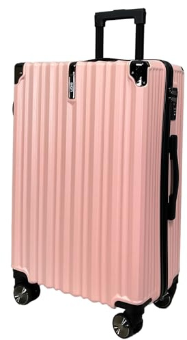 SIGN Hartschalenkoffer ReisetascheTrolley ABS Reisekoffer 360° Doppelrollen Zahlenschloss Modernes Design (Beautycase-Handgepäck-Mittel-Groß-Set) (Pink, Mittlerer Koffer (65cm))