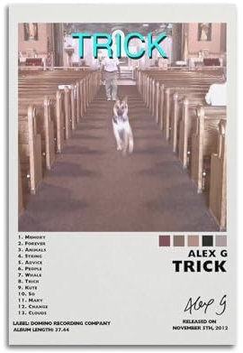 MHSSGHG Alex G Posterdruck, Wanddekoration, Kunstdekoration, Leinwandposter, ästhetisches Poster für Schlafzimmer, Wohnzimmer, Wand, 30 x 45 cm, ungerahmter Stil