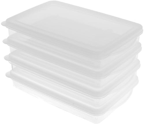 NIHUIFDPY 4Pcs Bacon Container with Lid Clear Plastic Food Storage Box Airtight Cheese Container 500ml Deli Meat Container Stackable Meal Prep Container for Cheese Bacon Ham Deli Meat Keeper